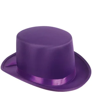 PURPLE SATIN TOP HAT