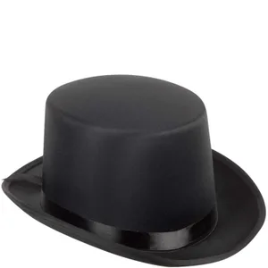 BLACK SATIN TOP HAT