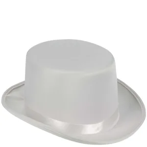 WHITE SATIN TOP HAT