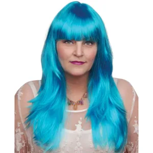 NEON BLUE LONG WIG