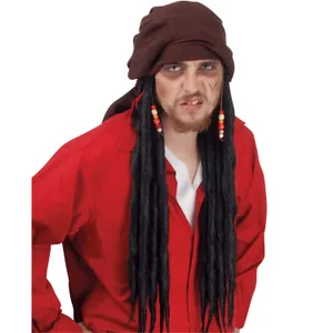 BLACK PIRATE MEN'S WIG