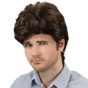 MEN'S WAVY BROWN HAIR WIG