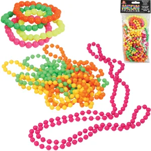 NEON BEADED BRACELETS, NECKLACES