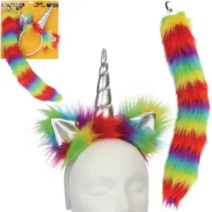 ANIMAL KIT RAINBOW UNICORN SET (HEADBAND, TAIL)