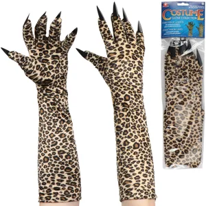 CHEETAH GLOVES WITH NAILS