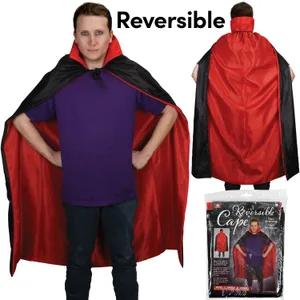 ADULT RED & BLACK REVERSIBLE CAPE