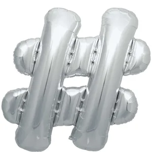 34" SYMBOL # HASHTAG SIGN SILVER