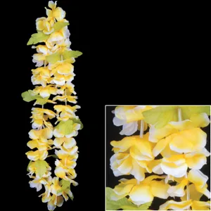 YELLOW WITH WHITE TIP FLOWER LEI