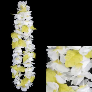 WHITE WITH YELLOW PLUMERIA FLOWER LEI