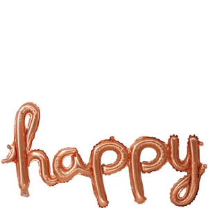 HAPPY ROSE GOLD SCRIPT PHRASE