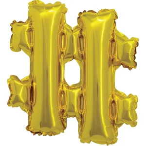 16" SYMBOL # HASHTAG SIGN GOLD
