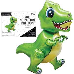 PLAYFUL T-REX DINOSAUR GREEN 4D BUTTON AIR INFLATE