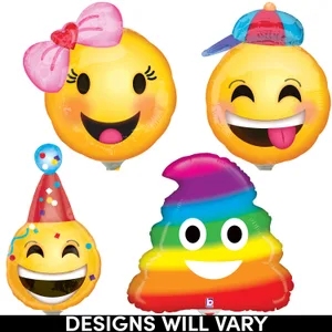14" EMOJI SHAPES AIR-INFLATED ASST