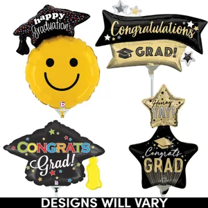 14" GRADUATION SHAPES AIR INFLATED ASST