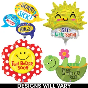 14" GET WELL SHAPES AIR-INFLATED ASST