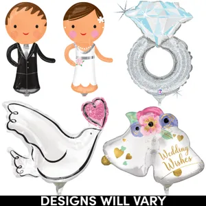 14" WEDDING SHAPES AIR-INFLATED ASST