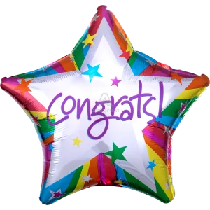 19" RAINBOW CONGRATS STAR SHAPE