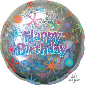 32" BIRTHDAY CELEBRATION HOLOGRAPHIC CIRCLES