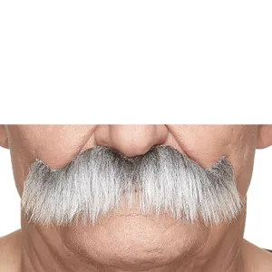 GRANDPA'S ROCKING FAKE MUSTACHE GRAY & WHITE