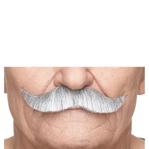 GENTLEMAN FAKE MUSTACHE GRAY & WHITE