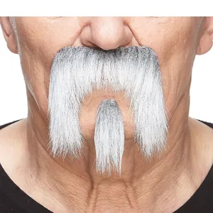 SHERIFF FAKE MUSTACHE GRAY & WHITE