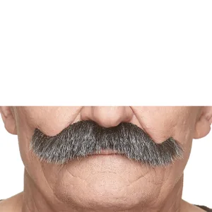 L SHAPED SIDEBURNS FAKE MUTTON CHOPS REALISTIC SALT & PEPPER