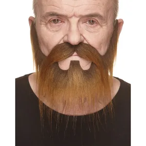 NOMAD FAKE MUSTACHE & BEARD BROWN