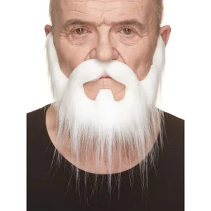 NOMAD FAKE MUSTACHE & BEARD WHITE