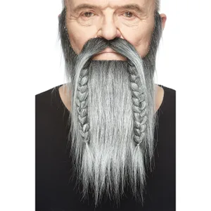 VIKING FAKE MUSTACHE & BEARD SALT & PEPPER