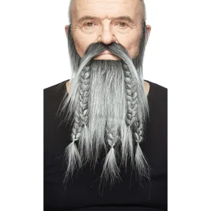 VIKING DWARF FAKE BEARD SALT & PEPPER