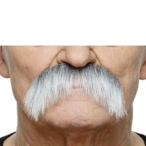 CATTLEMAN THAN FAKE MUSTACHE GRAY & WHITE