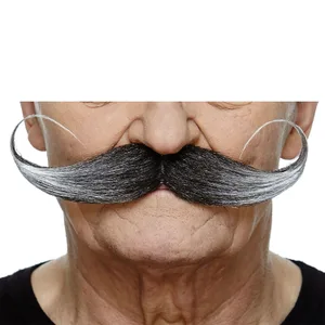 PIRATE CAPTAIN FAKE MUSTACHE SALT & PEPPER
