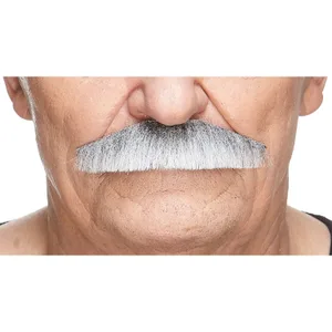POLICEMAN FAKE MUSTACHE GRAY & WHITE