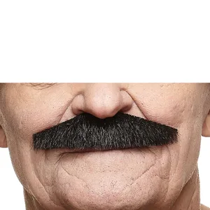POLICEMAN FAKE MUSTACHE BLACK LUSTROUS
