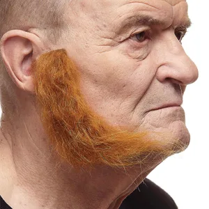L SHAPED SIDEBURNS FAKE MUTTON CHOPS REALISTIC GINGER
