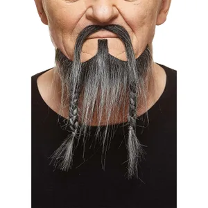 PIRATE FAKE MUSTACHE & BEARD SALT & PEPPER