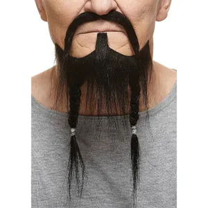 PIRATE FAKE MUSTACHE & BEARD BLACK