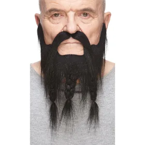 CAPTAIN FAKE MUSTACHE & BEARD BLACK