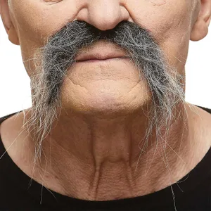 FU MANCHU FAKE MUSTACHE SALT & PEPPER