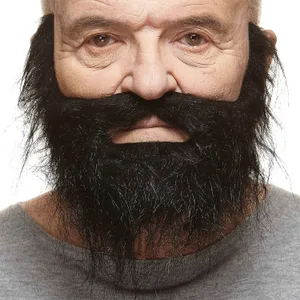 BURLY FAKE MUSTACHE & BEARD BLACK