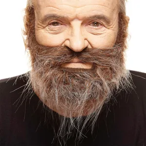 BURLY FAKE MUSTACHE & BEARD BROWN & GRAY