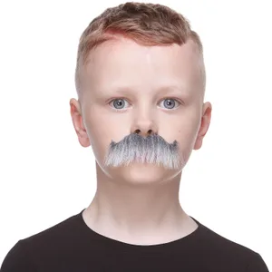 ROCKING GRANDPA'S FAKE MUSTACHE FOR KIDS GRAY & WHITE