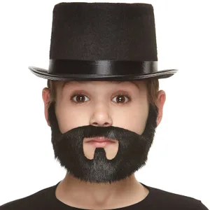ON BAIL FAKE MUSTACHE & BEARD FOR KIDS BLACK LUSTROUS