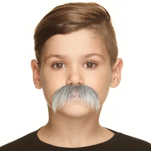 WALRUS FAKE MUSTACHE FOR KIDS GRAY & WHITE
