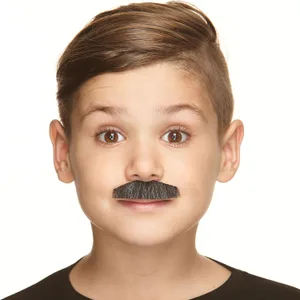 POLICEMAN FAKE MUSTACHE FOR KIDS SALT & PEPPER