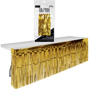 GOLD FOIL FRINGE TABLE SKIRT