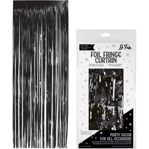 BLACK FOIL FRINGE CURTAIN
