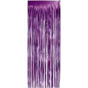 PURPLE FOIL FRINGE CURTAIN
