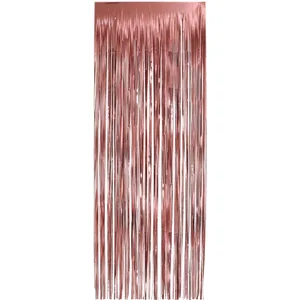 ROSE GOLD FOIL FRINGE CURTAIN