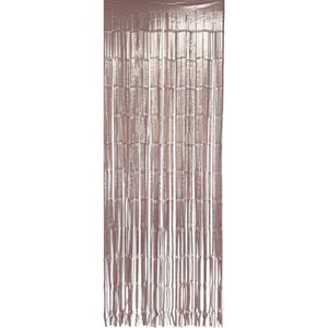 ROSE GOLD MATTE FOIL FRINGE CURTAIN